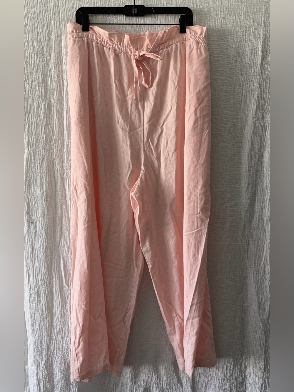 Eloquii Pale Pink Wide-Leg Drawstring Pants